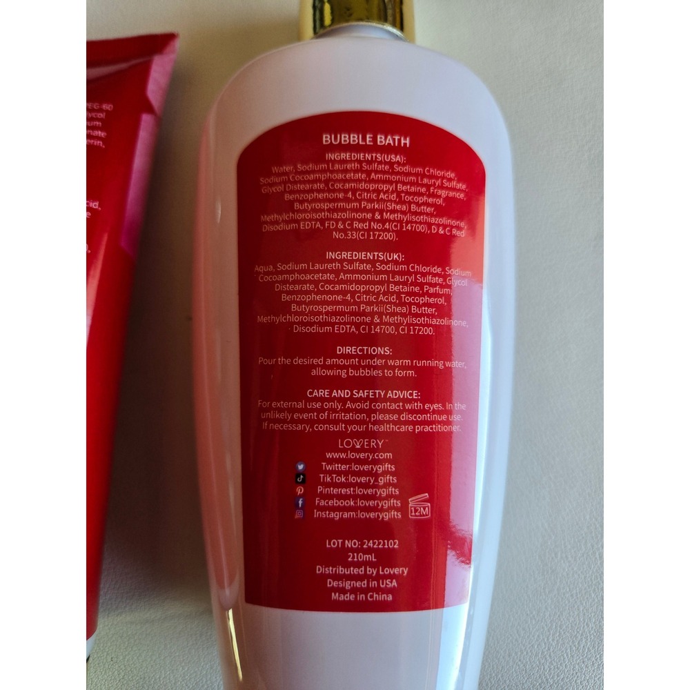 Lovery Japanese Cherry Blossom Bubble Bath & Body Scrub Spa Set Paraben Free - Picture 3 of 5